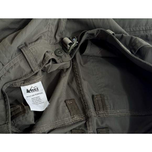 REI Co-op Women 6P 30"x28" Sahara Convertible Pants Outdoor Hiking Camping Olive - Picture 10 of 11